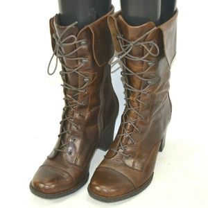Born Skylark Leather Heels Boots Womens Size 10 M